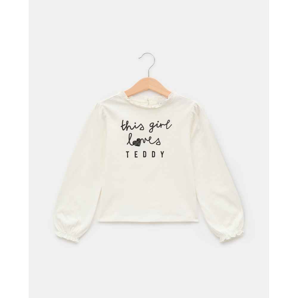 BLUKIDS MAJICA DUG RUKAV T-SHIRT L/S SNOW WHITE
