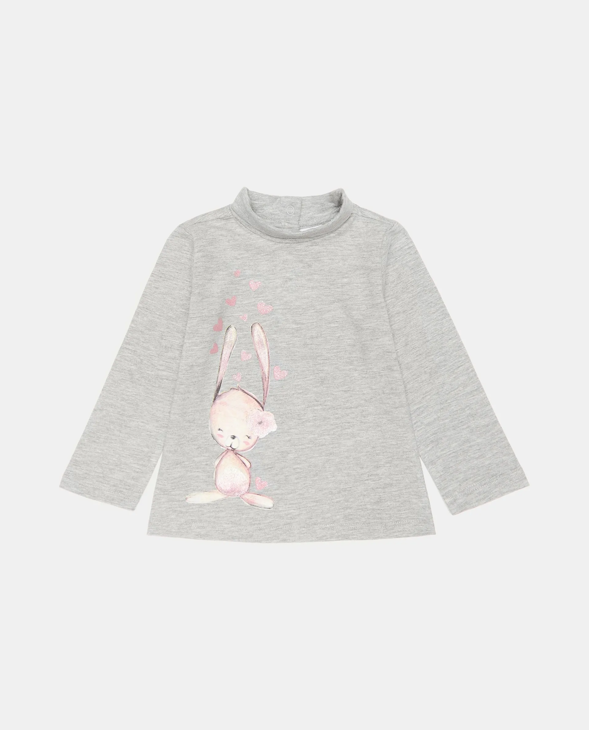 BLUKIDS MAJICA DUG RUKAV HIGH NECK GREY MELANGE