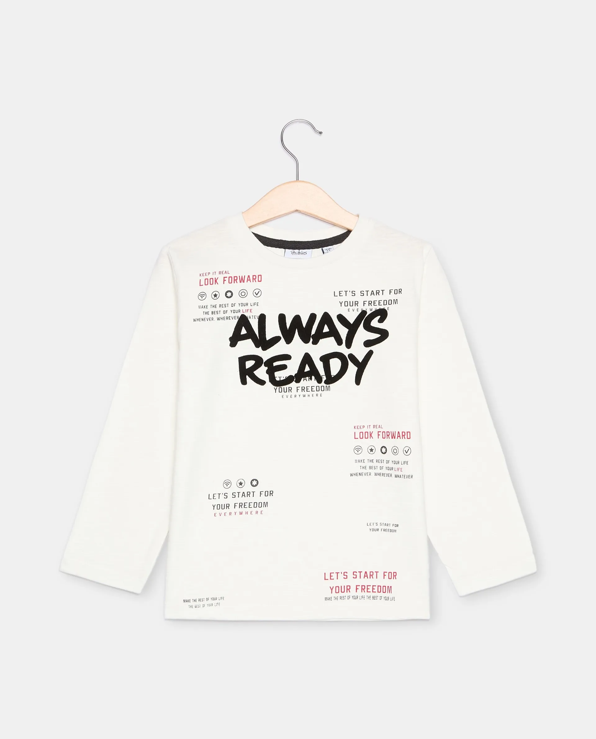 BLUKIDS MAJICA DUG RUKAV T-SHIRT BLANC DE BLANC