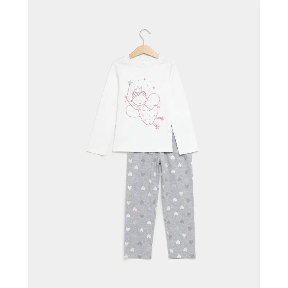 BLUKIDS PIDZAMA WHITE/GREY 