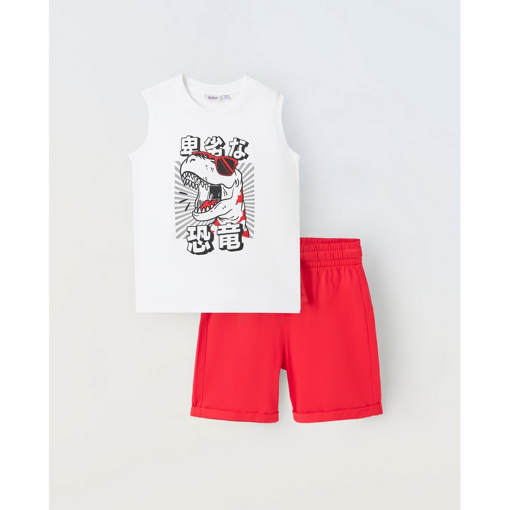 BLUKIDS TRENERKA KOMPLET WHITE/RED