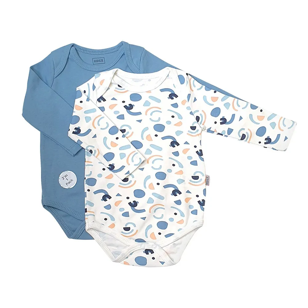 KIDZZ BODI DUG RUKAV BLUE 2KOM
