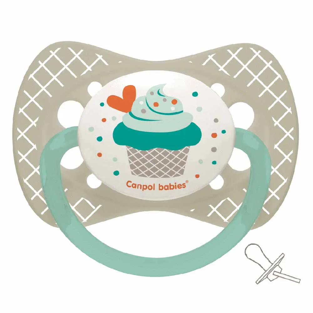 CANPOL VARALICA SILIKON SYMMERTRICAL 0-6M CUPCAKE- GREY 