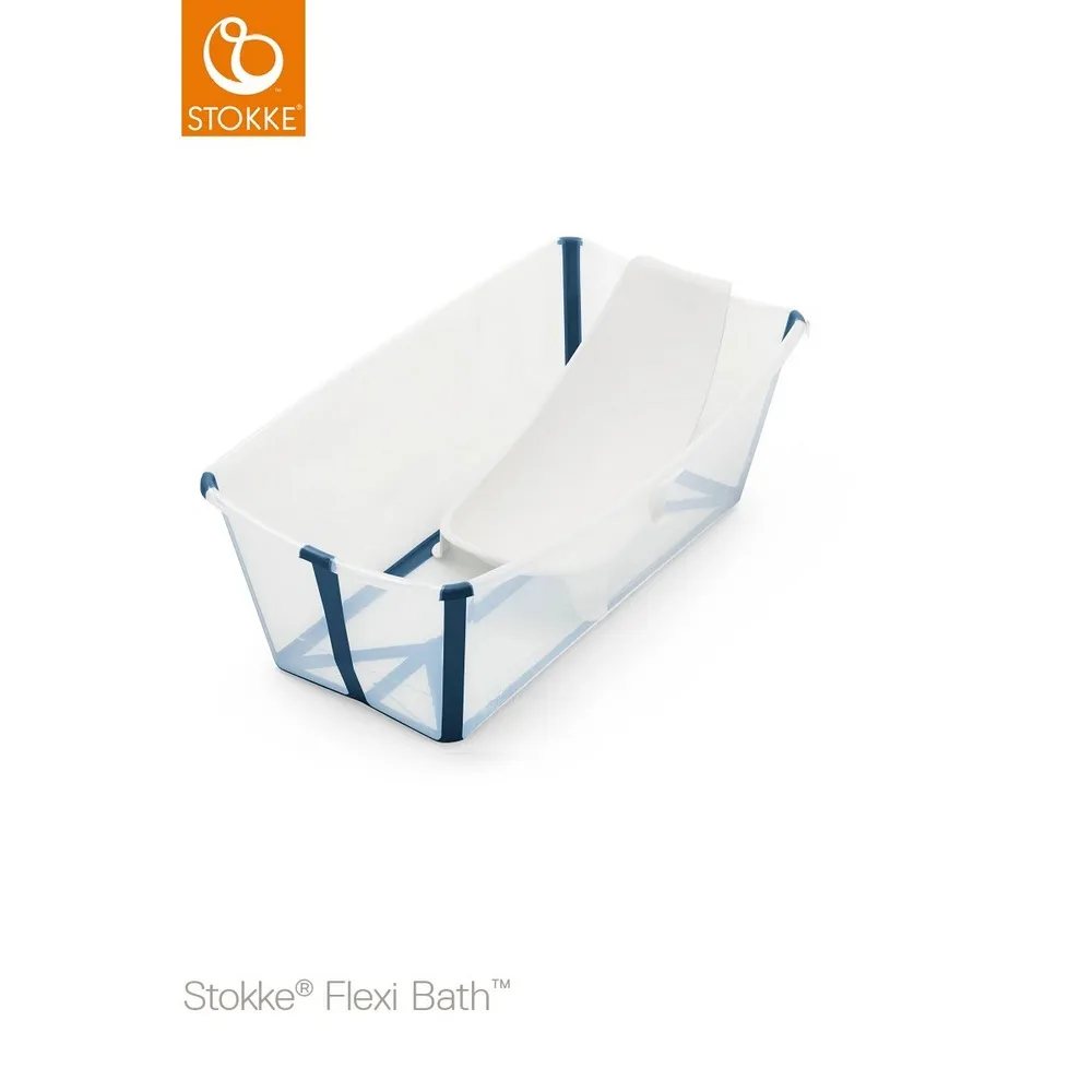 STOKKE KADICA SA PODLOGOM SET FLEXI BATH TRANSPARENT BLUE