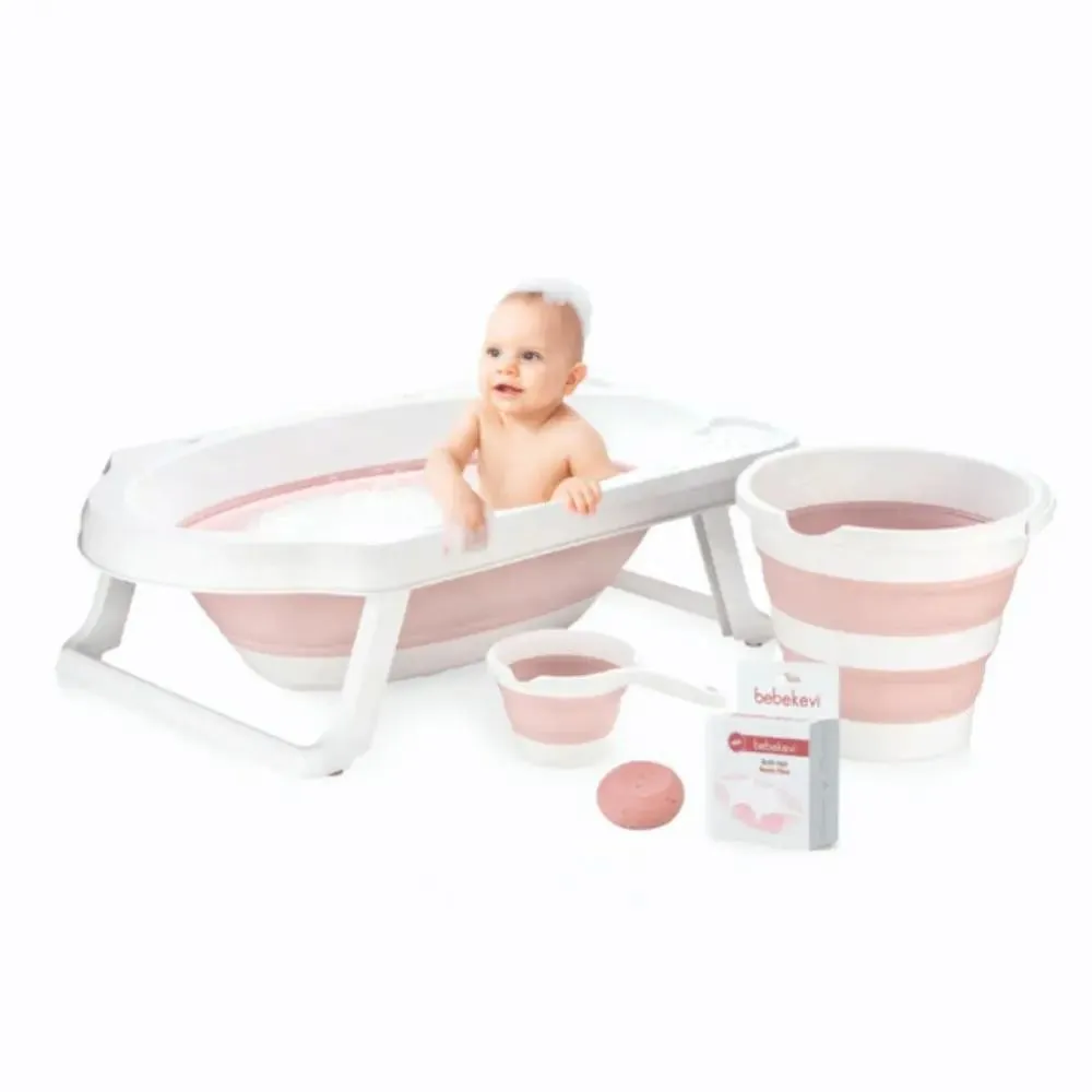 BEBEKEVI SKLOPIVI SET ZA KUPANJE 5 DELOVA PINK