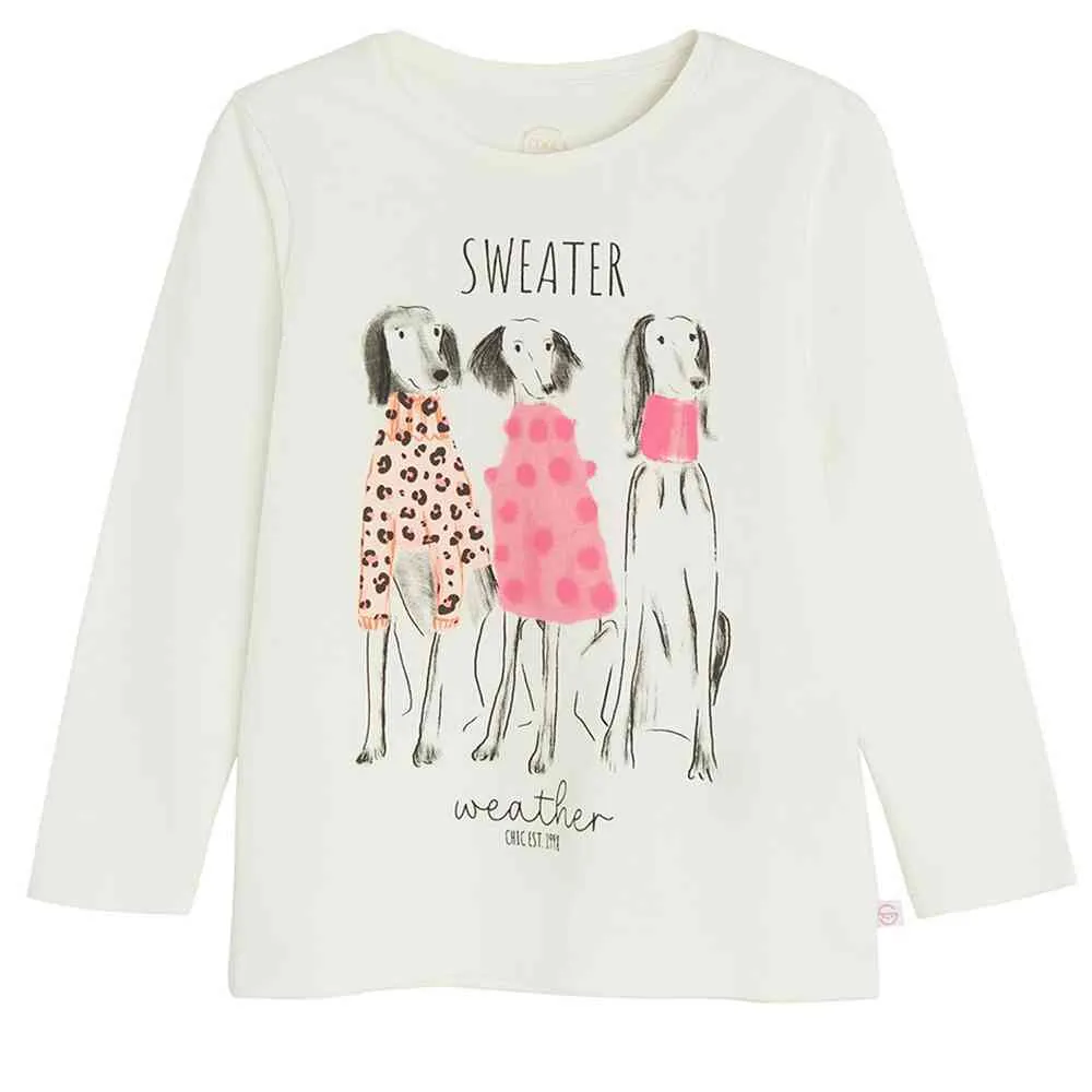 COOL CLUB MAJICA DUG RUKAV OFF WHITE