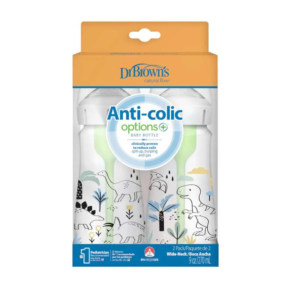 DR.BROWNS PLASTICNA OPTIONS+ BOCICA SA DIZAJNOM DINOSAURUSA 270ML- 2 U PAKOVANJU