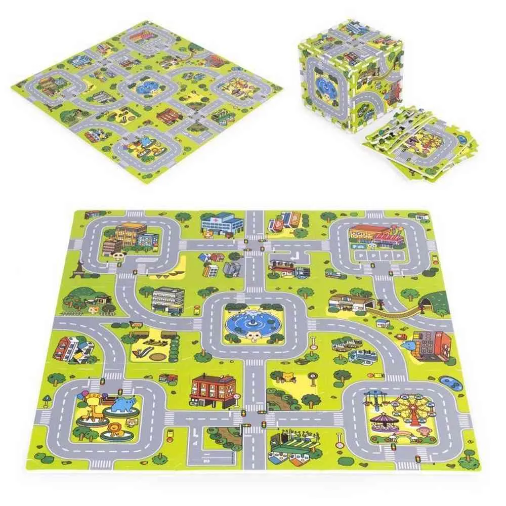 VELIKA PODLOGA ZA IGRU EVA FOAM CITY 90 5X90 5 CM 21 DEO ECOTOYS 