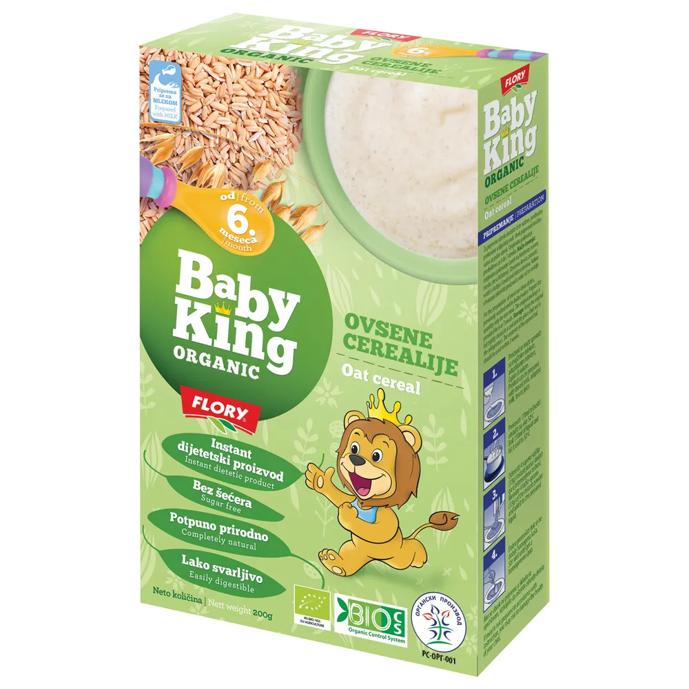 BABY KING ORGANIC CEREALIJE OVAS 6M+ 200G