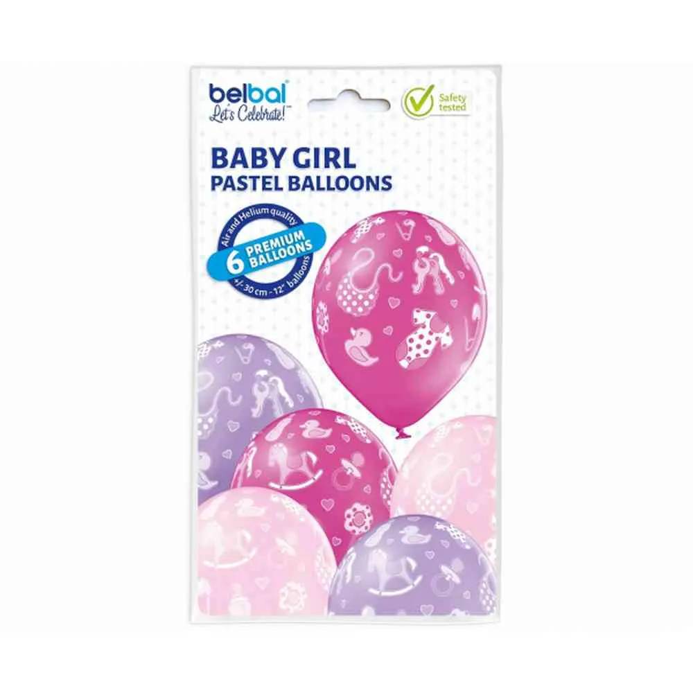 BALONI BABY GIRL ROZA 6KOM