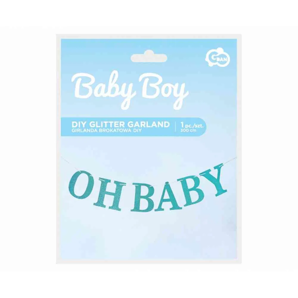 PAPIRNA DEKORACIJA GIRLANDA OH BABY PLAVA 300CM