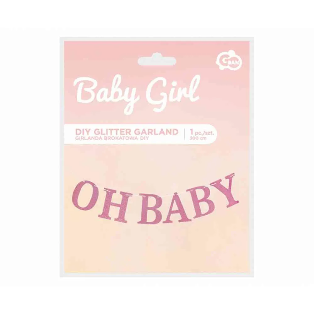 PAPIRNA DEKORACIJA GIRLANDA OH BABY ROZA 300CM
