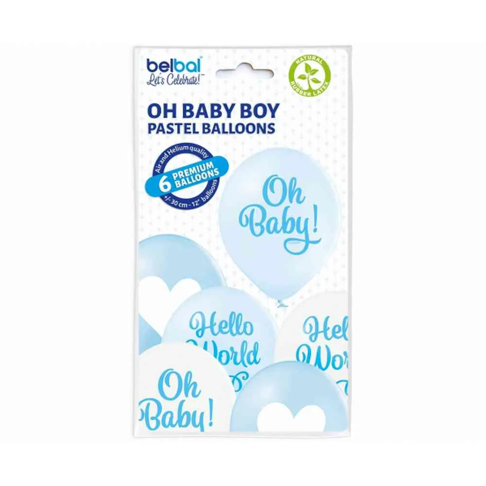 BALONI OH BABY BOY PLAVI 6KOM