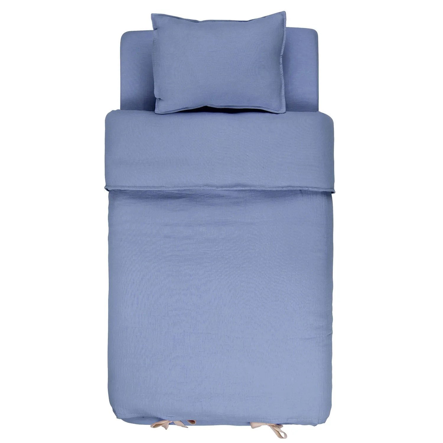 HYGGE POSTELJINA OD MUSLINA 3 DELA INDIGO BLUE 