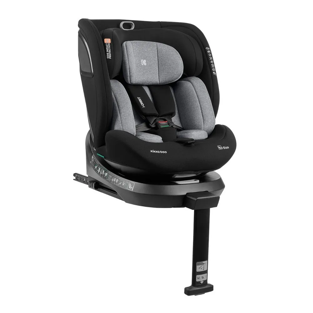 KIKKA BOO AUTO SEDISTE I-SIZE (40-150 CM) I-ORBIT LIGHT GREY 