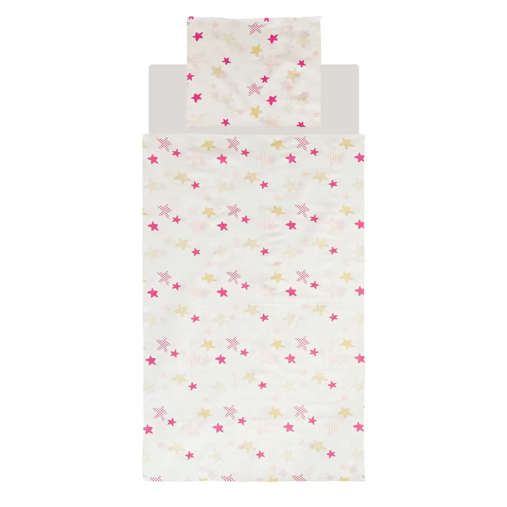 KIDZZ POSTELJINA 3 DELA ZVEZDICE ROZE