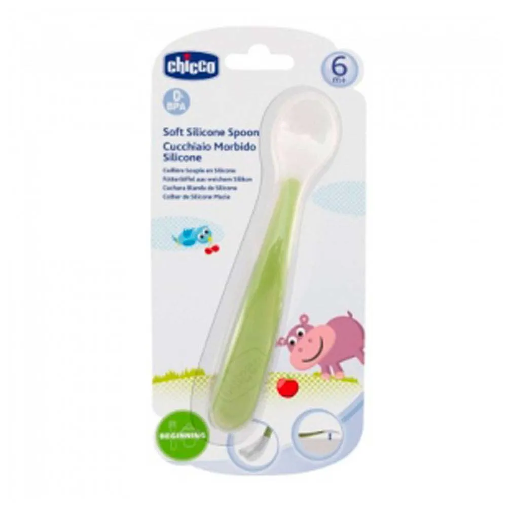 CHICCO MEKANA SILIKONSKA KASIKA 6M ZELENA