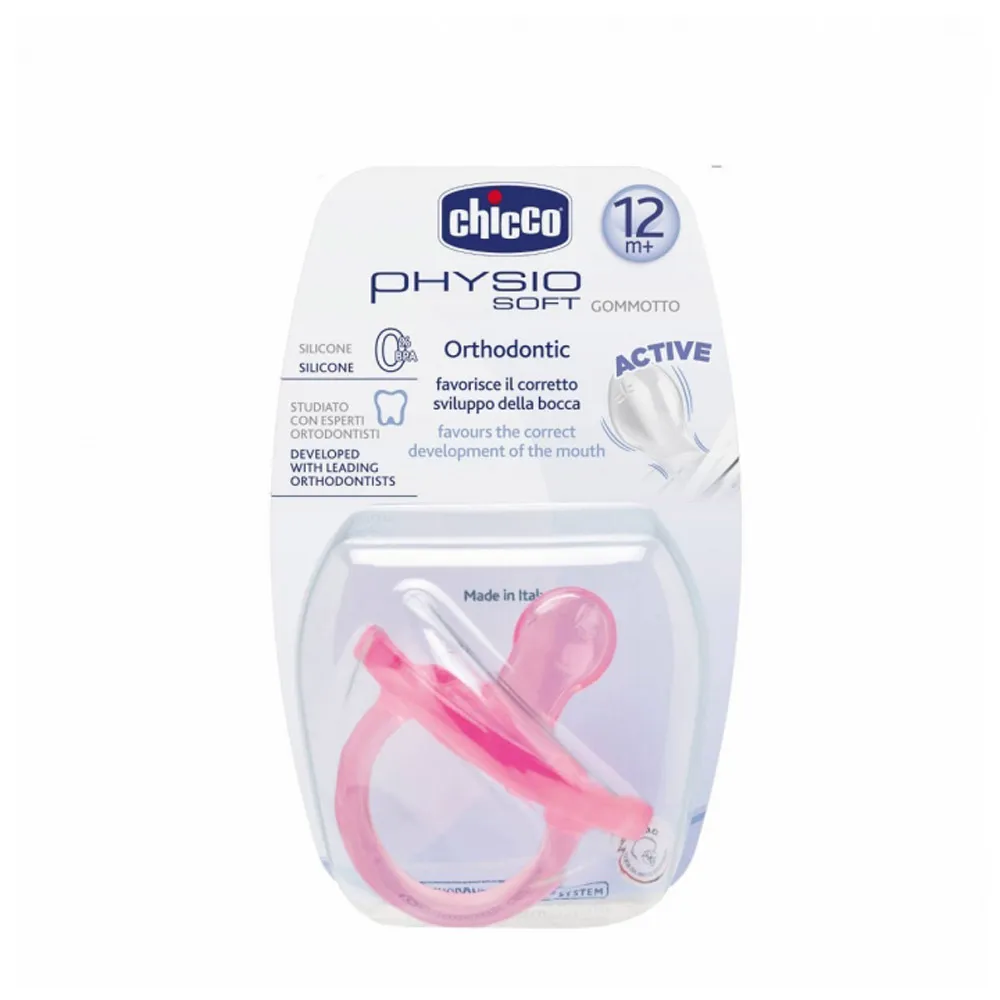 CHICCO VARALICA GIOTTO PHYSIO SOFT SILIKON ROZE 12M