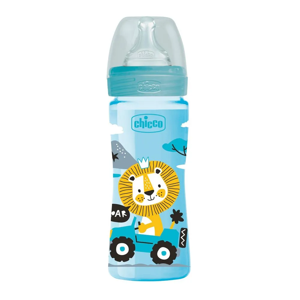 CHICCO WB PLASTICNA FLASICA 250ML SILIKON PLAVA
