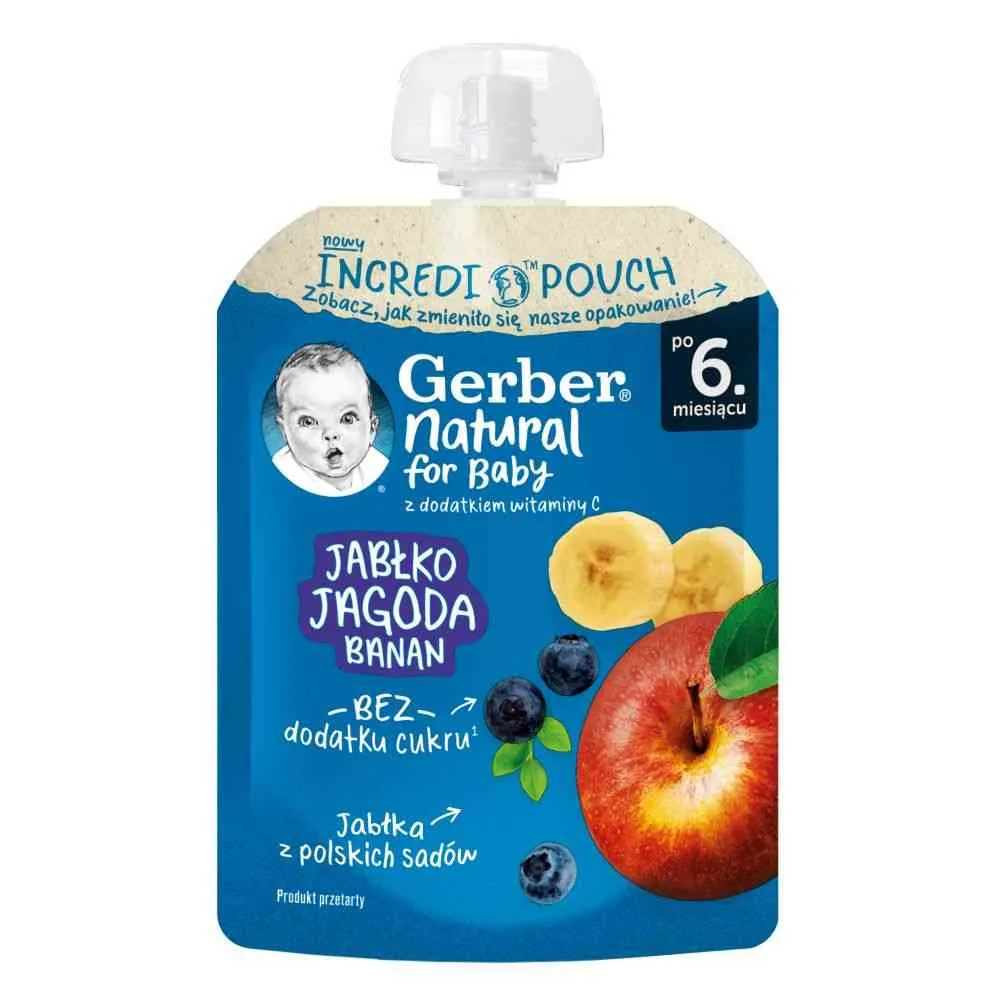 GERBER POUCH JABUKA BOROVNICA BANANA 80G