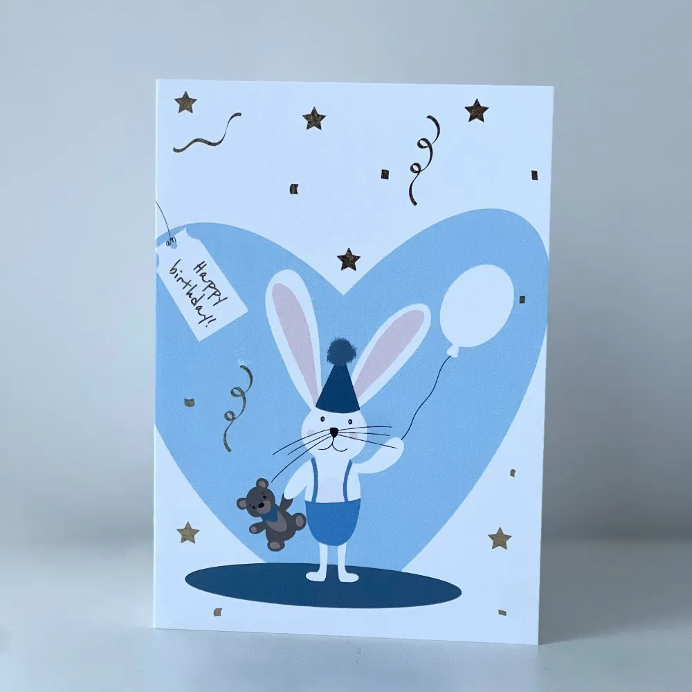 CESTITKA RABBIT BLUE HEART 