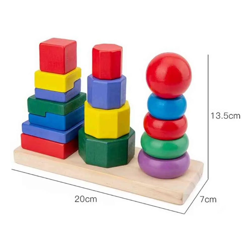 BBO DRVENA IGRACKA SET PUZLE - GEOMETRIJSKI OBLICI (24M I )