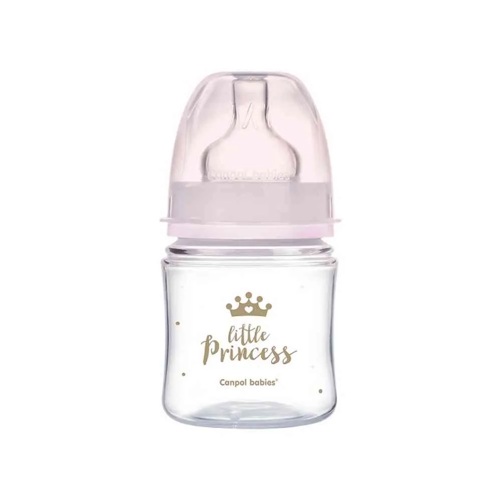 CANPOL BABIES FLASICA 120ML SIROKI VRAT, PP - ROYAL BABY 35/233 PINK