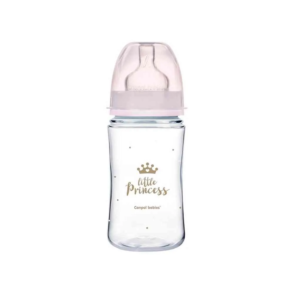 CANPOL BABIES FLASICA 240ML SIROKI VRAT, PP - ROYAL BABY 35/234 PINK