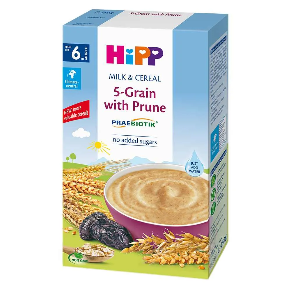HIPP INSTANT KASA MLEKO I ZITARICE-5 ZITARICA SA SLJIVOM 250G 6M+