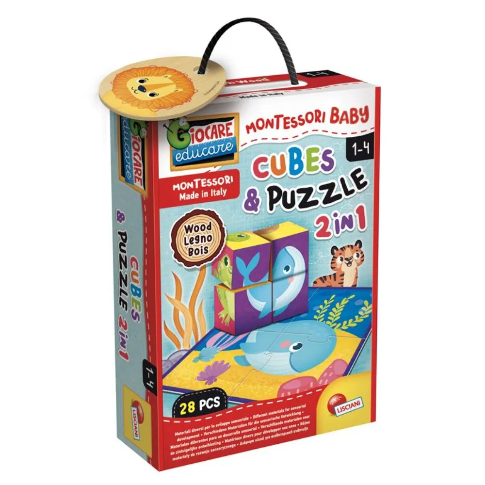 LISCIANI MONTESSORI EDUKATIVNA KUTIJA CUBES AND PUZZLE
