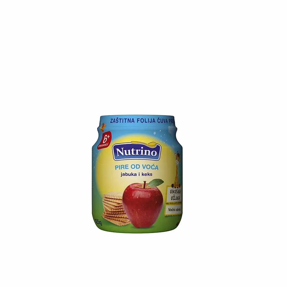 NUTRINO PIRE OD VOCA JABUKA I KEKS 125G