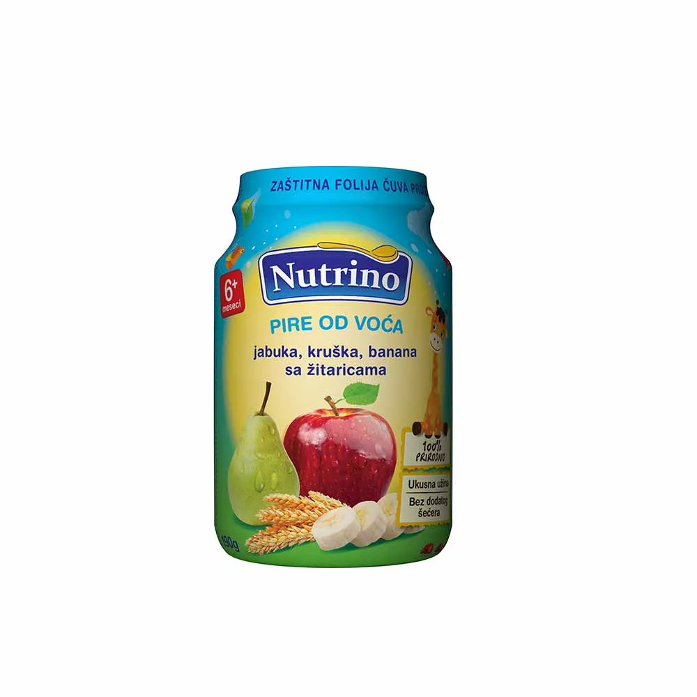 NUTRINO PIRE OD VOCA JABUKA,KRUSKA,BANANA,ZITARICA 190G