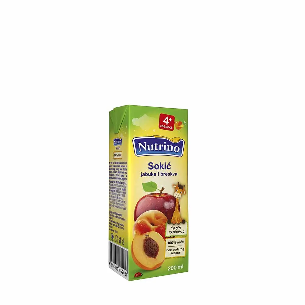 NUTRINO SOKIC JABUKA I BRESKVA 200ML