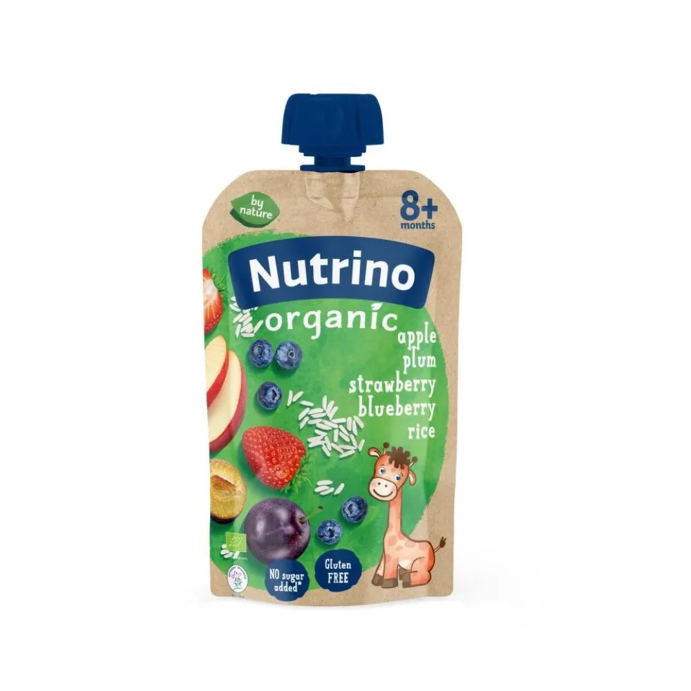 NUTRINO ORG POUCH JABUKA SLJIVA JAGODA BOROVNICA 100G