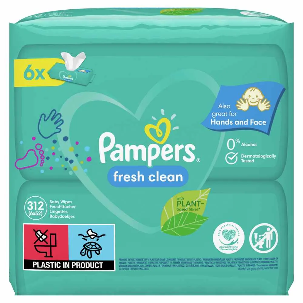 PAMPERS VLAZNE MARAMICE BABY FRESH SIX PACK 6X52KOM