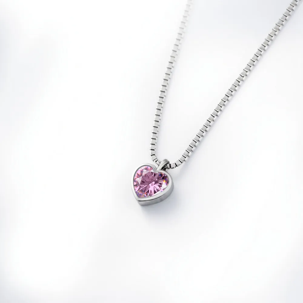 SILVER LINE OGRLICA ROZA KRISTALNO SRCE