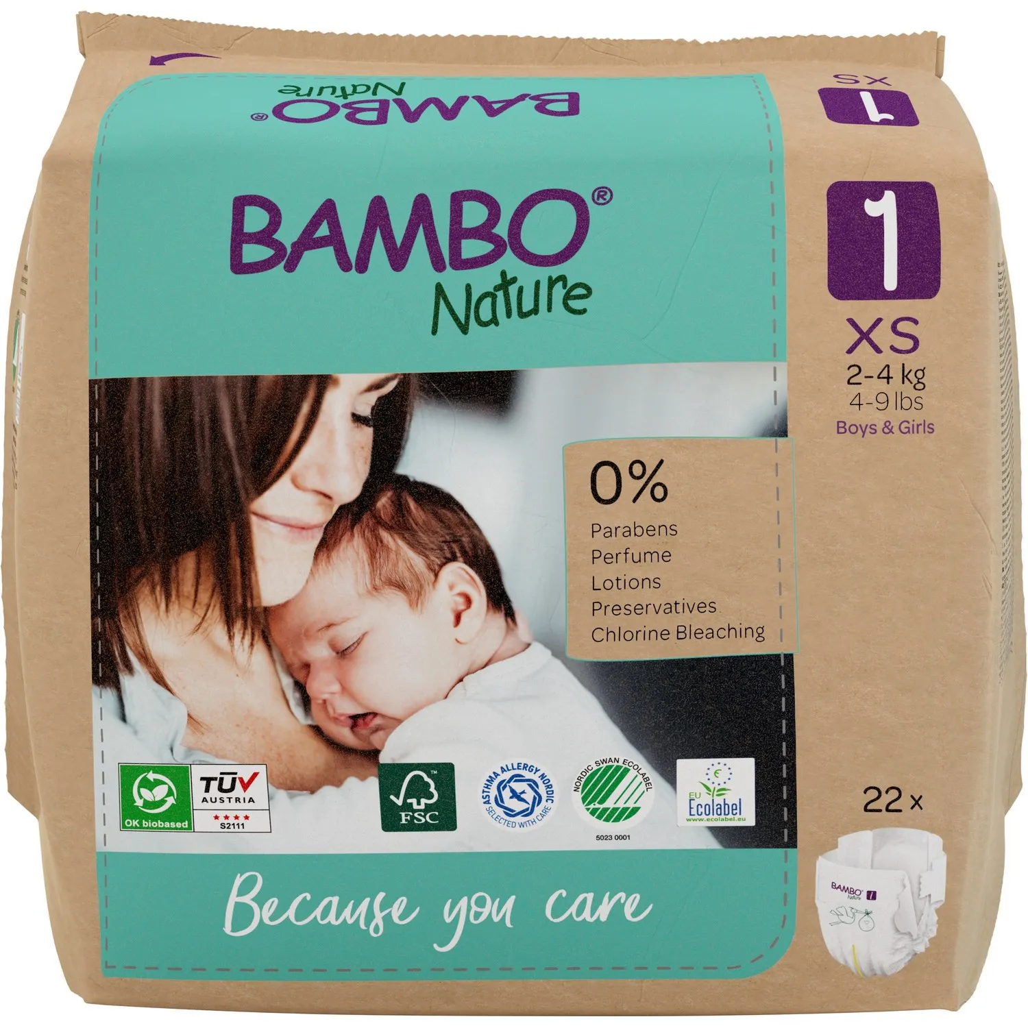BAMBO PELENE NATURE ECO-FRIENDLY 1, 2-4KG, 22KOM