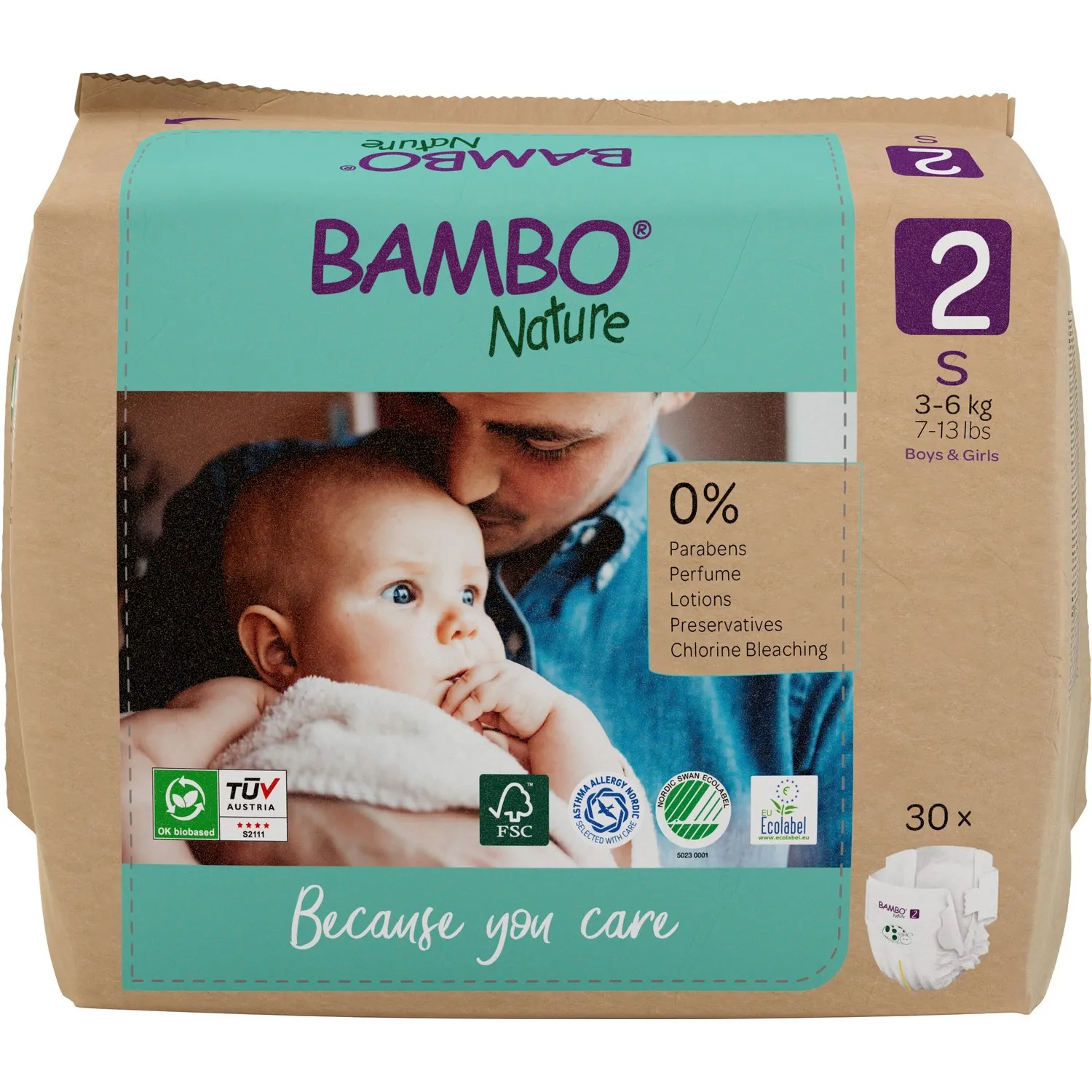 BAMBO PELENE NATURE ECO-FRIENDLY 2, 3-6KG, 30KOM
