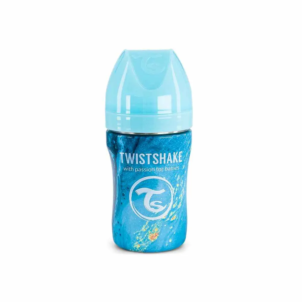 TWISTSHAKE ANTI-COLIC FLASICA / NERDJAJUCI CELIK 260ML MARBLE BLUE