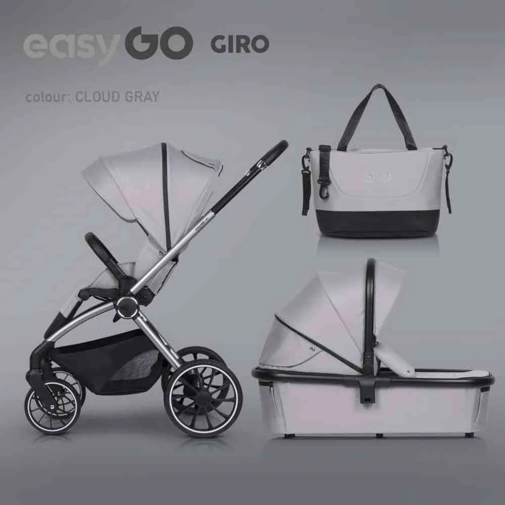 EUROCART EASY GO GIRO 2U1 KOLICA ZA BEBE CLOUDY GREY 