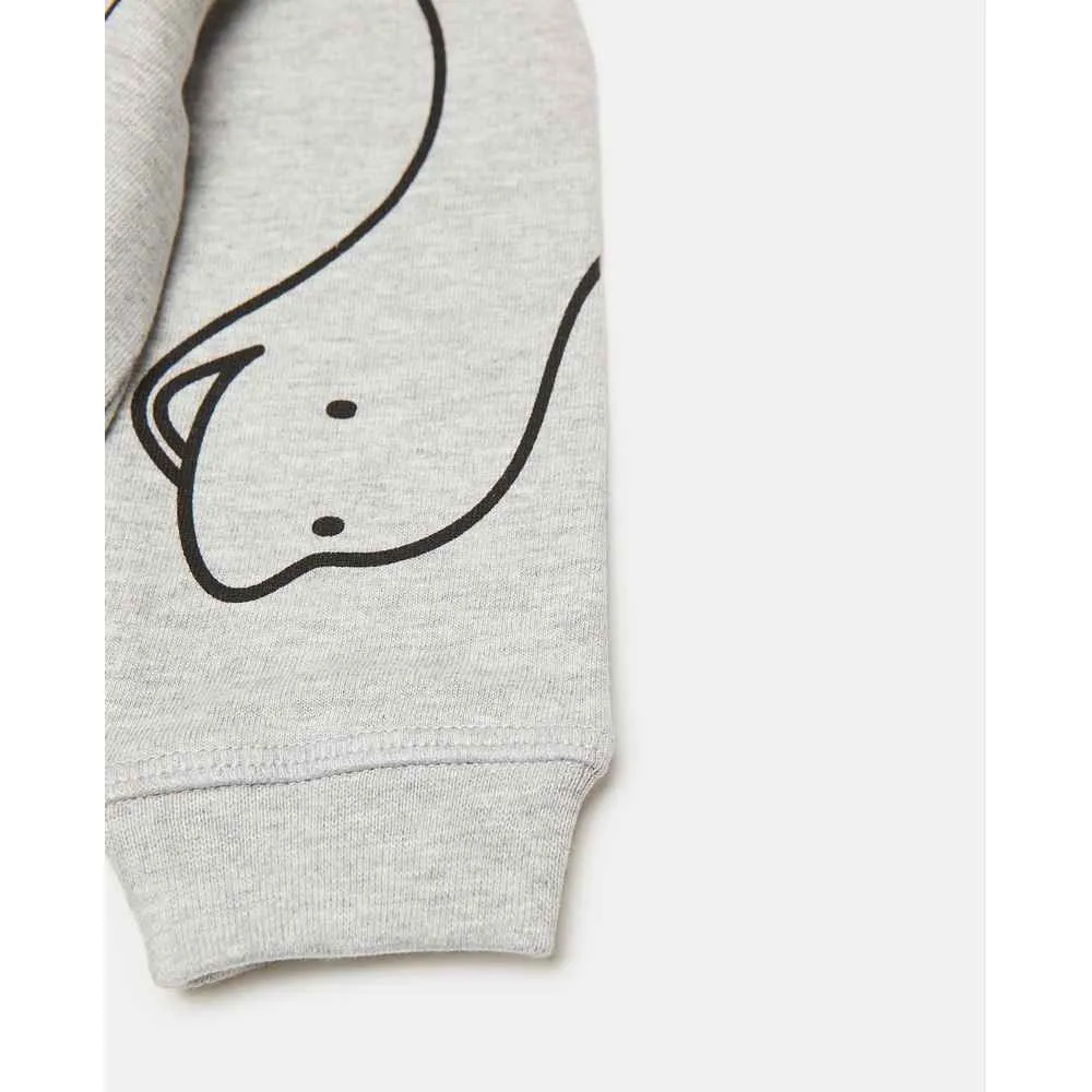 BLUKIDS DUKSERICA SWEATER BOY DINO LIGHT GREY MELANGE