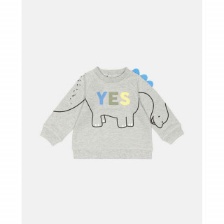 BLUKIDS DUKSERICA SWEATER BOY DINO LIGHT GREY MELANGE