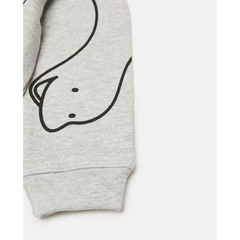BLUKIDS DUKSERICA SWEATER BOY DINO LIGHT GREY MELANGE