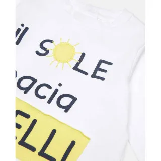 BLUKIDS MAJICA DUG RUKAV TSHIRT BOY IL SOLE BACIA. WHITE