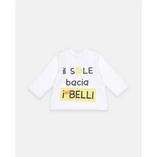 BLUKIDS MAJICA DUG RUKAV TSHIRT BOY IL SOLE BACIA. WHITE