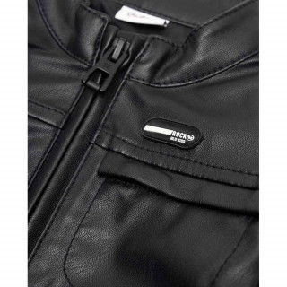 BLUKIDS JAKNA FAKE LEATHER JACKET CAVIAR