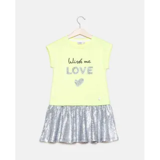 BLUKIDS HALJINA DRESS +LIMELIGHT FLUO TOP