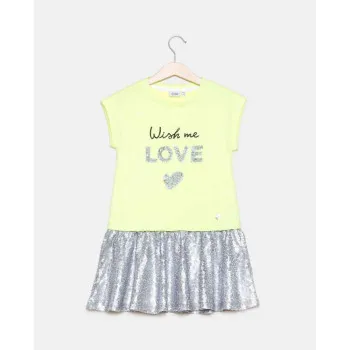 BLUKIDS HALJINA DRESS +LIMELIGHT FLUO TOP 