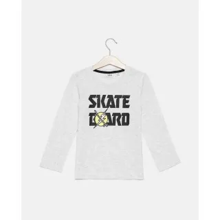 BLUKIDS MAJICA DUG RUKAV T-SHIRT LIGHT GREY MELANGE