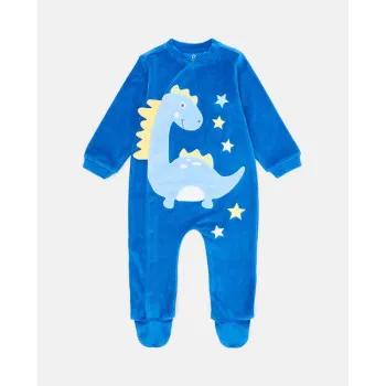 BLUKIDS ZEKA VELOUR ROMPER BOY SNORKEL BLUE 